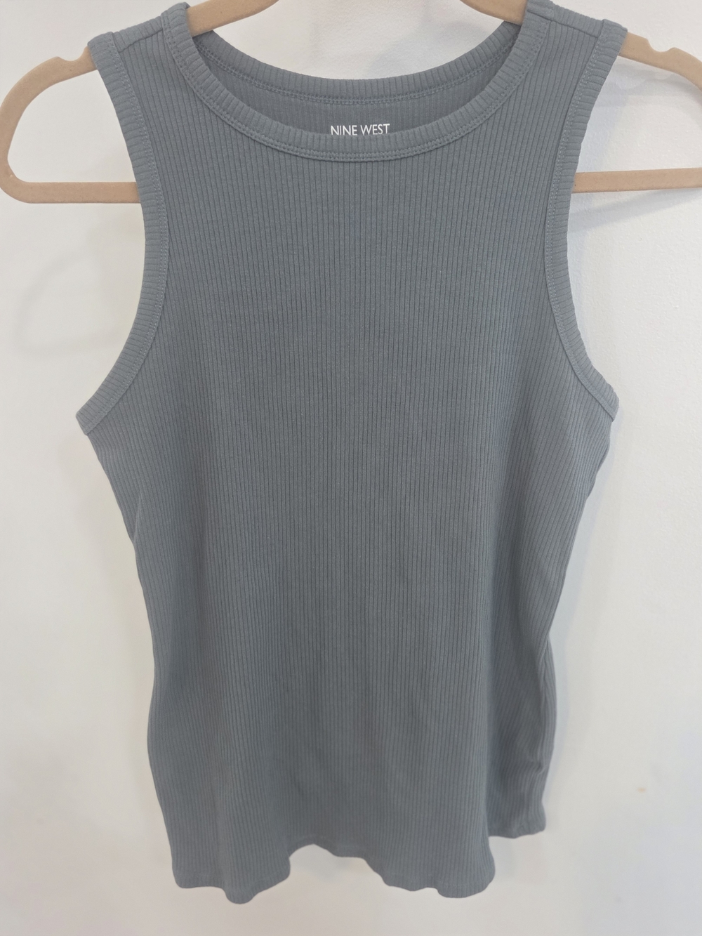 Nine West Women's Ribbed Tank Top in Slate Gray
